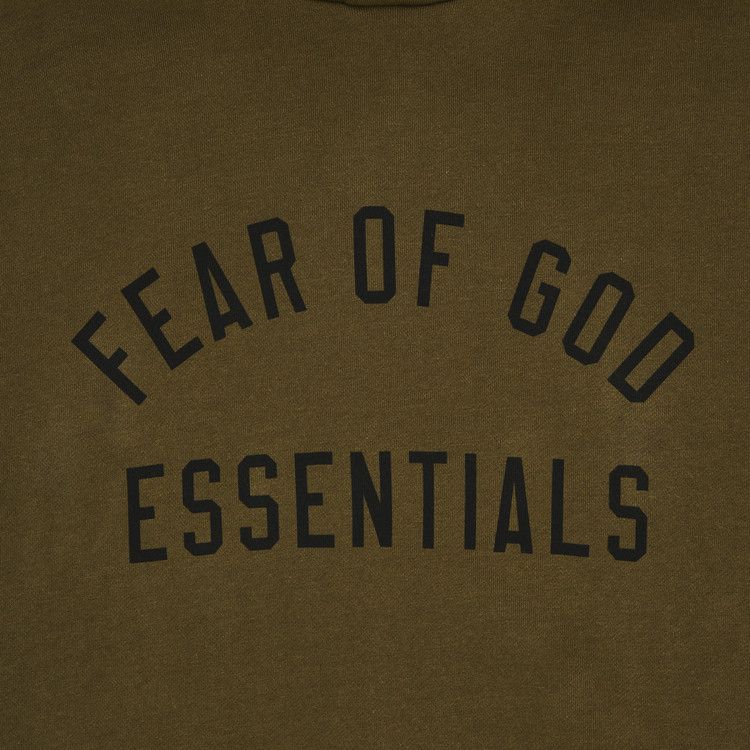 Fear Of God Essentials Hoodie Olive Fleece (FW24)