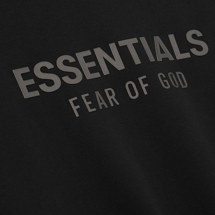 Fear Of God Essentials Hoodie Jet Black Classic Fleece (FW25)