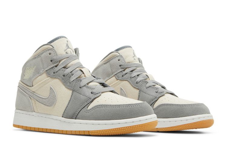 Air Jordan 1 Mid SE Coconut Milk Particle Grey (GS)