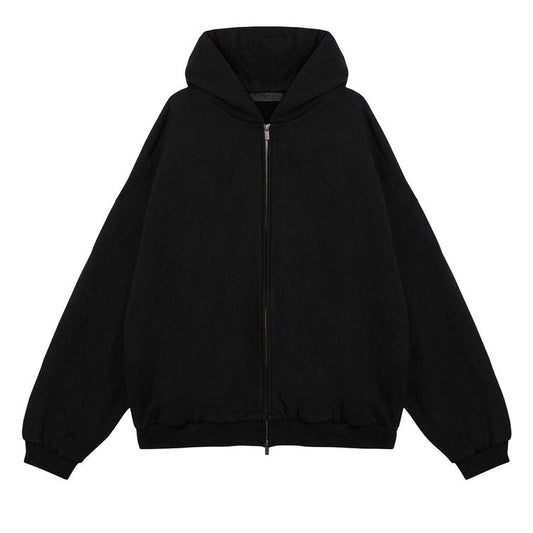 Fear Of God Essentials Hoodie Black Heavy Fleece Full Zip (FW24)