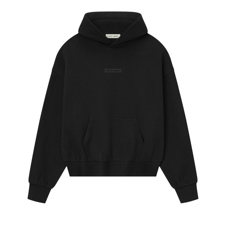 Fear Of God Essentials Hoodie Jet Black Classic Fleece (FW25)