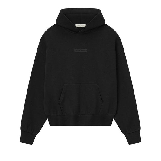 Fear Of God Essentials Hoodie Jet Black Classic Fleece (FW25)