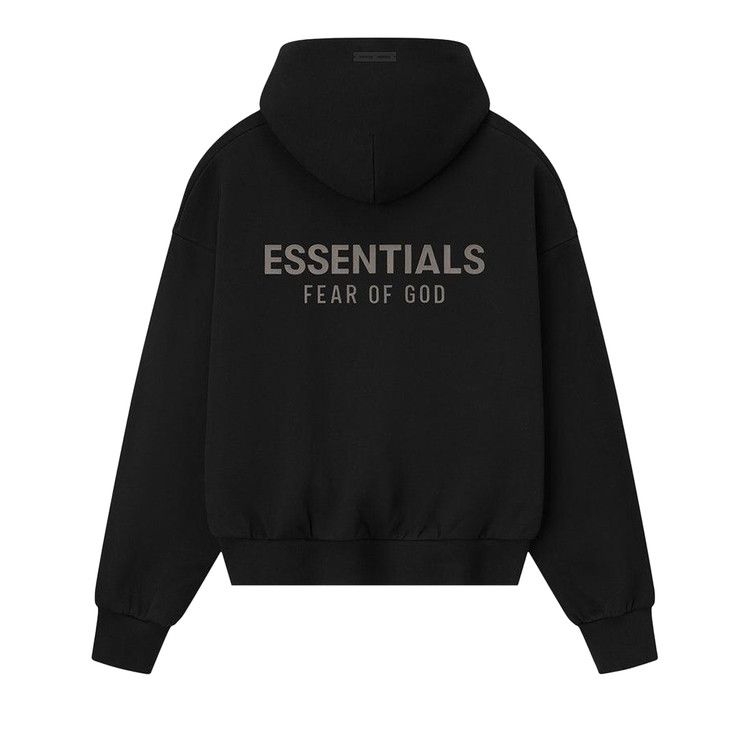 Fear Of God Essentials Hoodie Jet Black Classic Fleece (FW25)