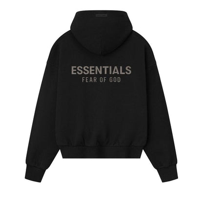 Fear Of God Essentials Hoodie Jet Black Classic Fleece (FW25)