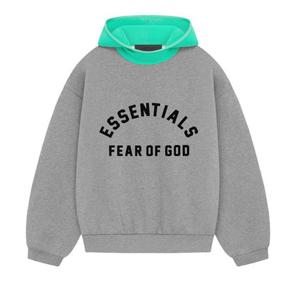 Fear Of God Essentials Hoodie Dark Oatmeal/Mint Leaf Nylon Fleece (FW23)