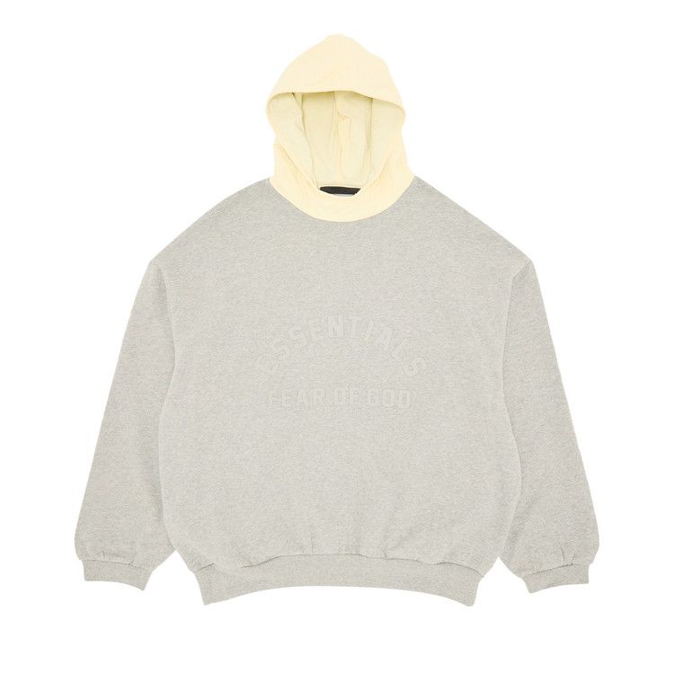 Fear Of God Essentials Hoodie Dark Heather Oatmeal/Garden Yellow Nylon Fleece (FW23)
