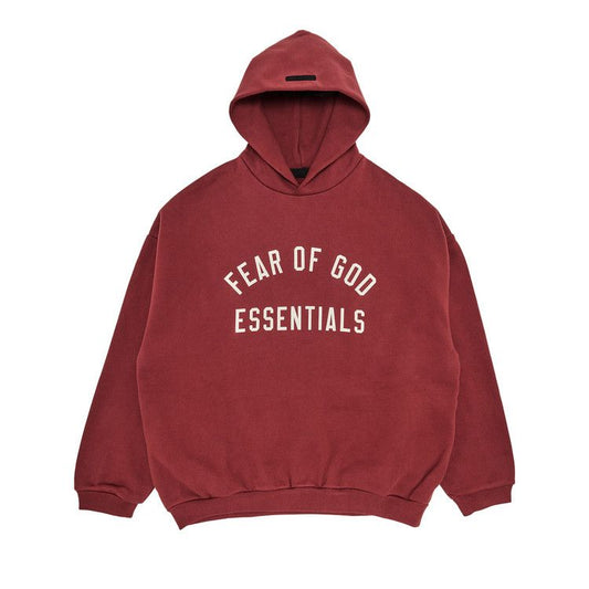 Fear Of God Essentials Hoodie Crimson Fleece (FW24)