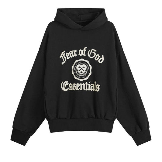 Fear Of God Essentials Hoodie Black Fleece Vintage Shrunken (FW24)