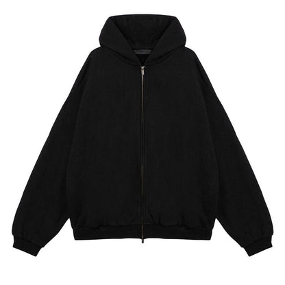 Fear Of God Essentials Hoodie Black Heavy Fleece Full Zip (FW24)