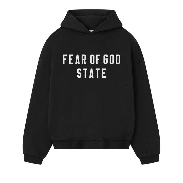 Fear Of God Essentials Hoodie Jet Black 90s Fit Fleece (FW25/SS26)