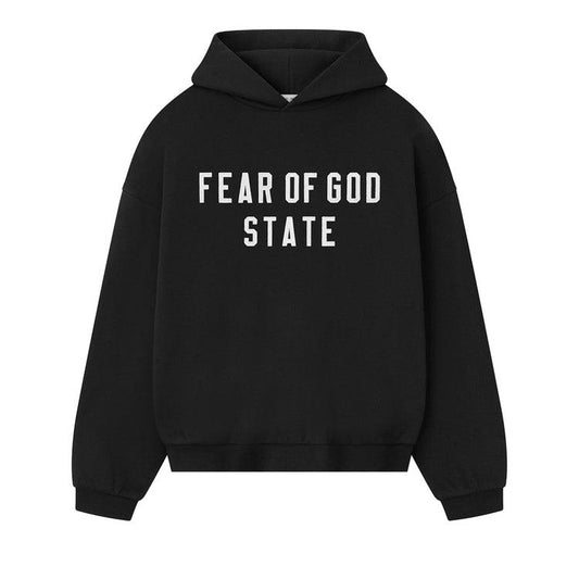 Fear Of God Essentials Hoodie Jet Black 90s Fit Fleece (FW25/SS26)