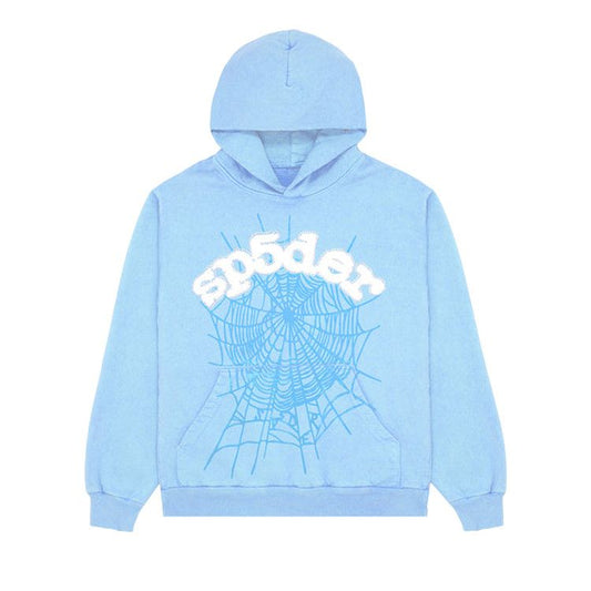 Sp5der Web Hoodie Light Blue