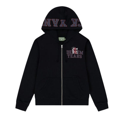 Denim Tears Zip Hoodie Black Yankees