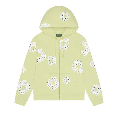 Denim Tears Rhinestone Wreath Hoodie Neon Green (FW25)