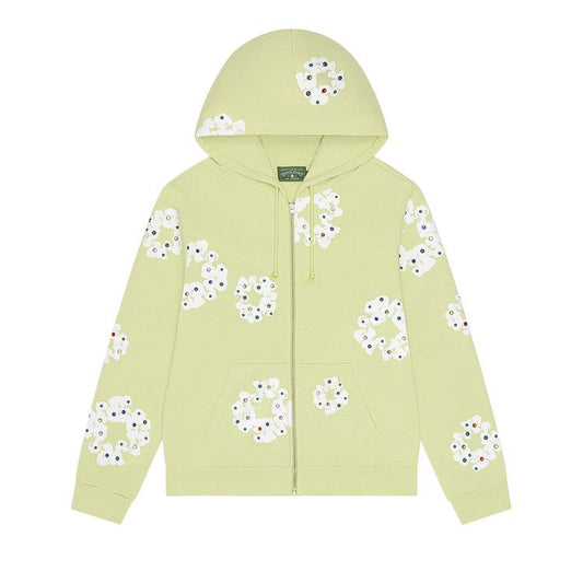 Denim Tears Rhinestone Wreath Hoodie Neon Green (FW25)