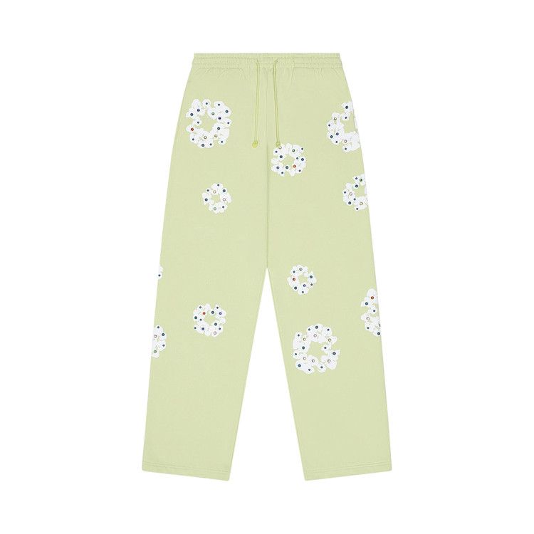 Denim Tears Rhinestone Wreath Sweatpants Neon Green (FW25)