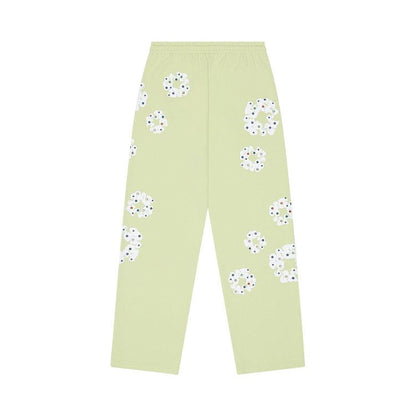 Denim Tears Rhinestone Wreath Sweatpants Neon Green (FW25)