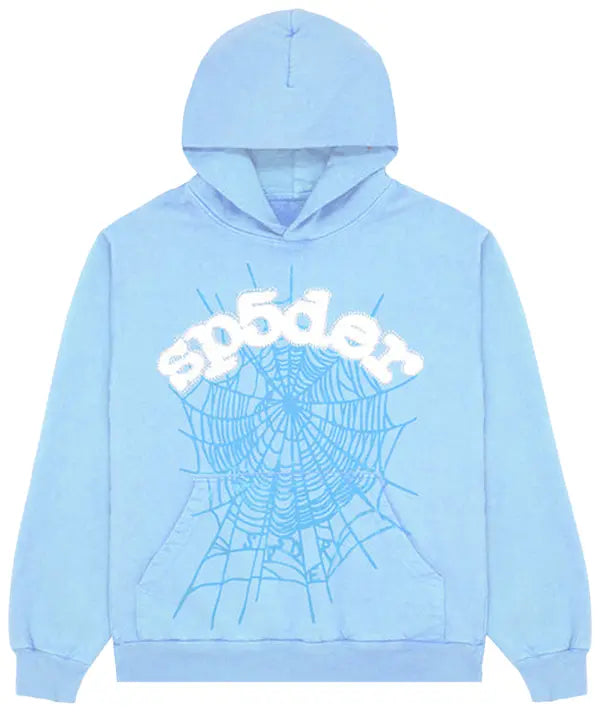 Sp5der Web Hoodie Light Blue