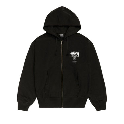 Stussy World Tour Zip Hoodie Black