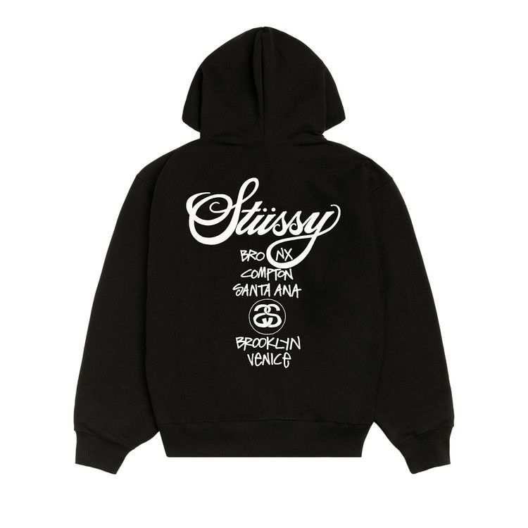 Stussy World Tour Zip Hoodie Black