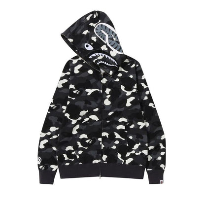 BAPE City Camo Shark Zip Hoodie Black (2023)