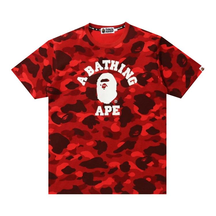 BAPE Color Camo College Tee Red