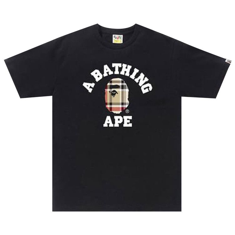 BAPE Check College Tee Black/Beige