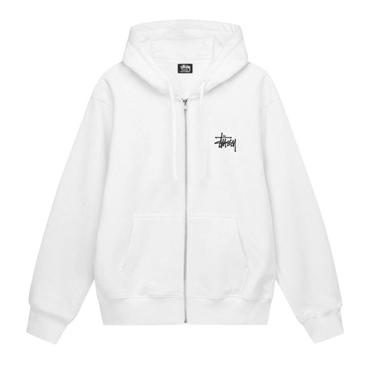 Stussy Basic Zip Hoodie White