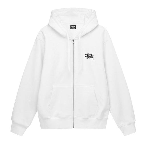 Stussy Basic Zip Hoodie White
