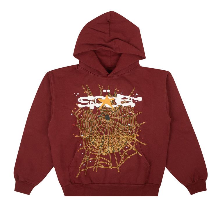 Sp5der Web Logo Hoodie Maroon