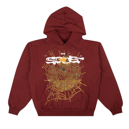 Sp5der Web Logo Hoodie Maroon