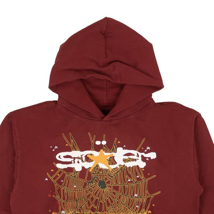 Sp5der Web Logo Hoodie Maroon
