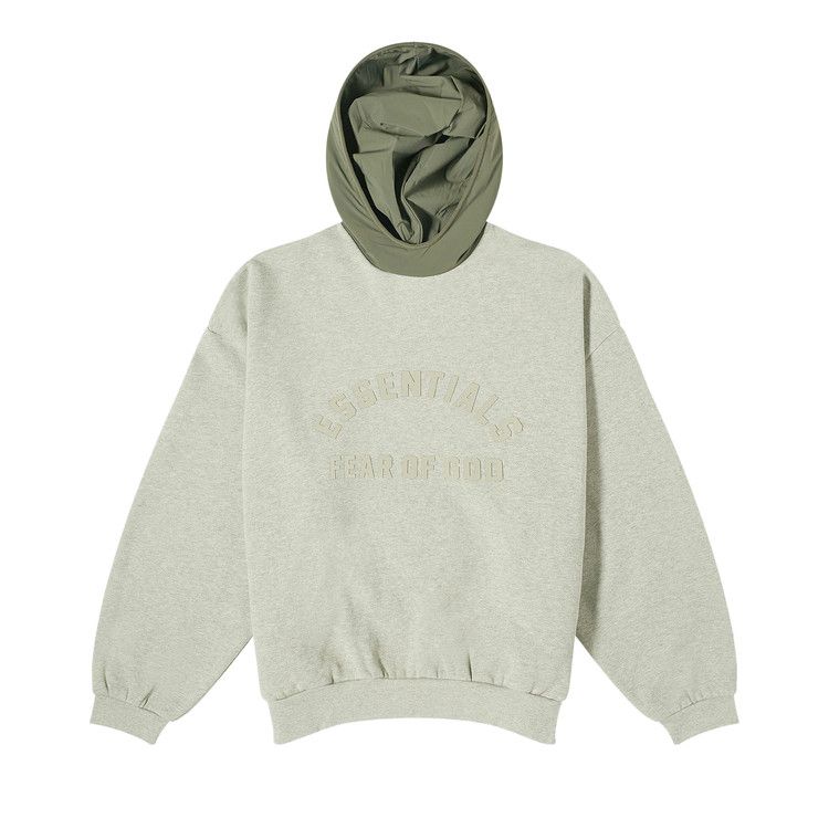 Fear Of God Essentials Hoodie Dark Heather Oatmeal/Ink Nylon Fleece (FW23)