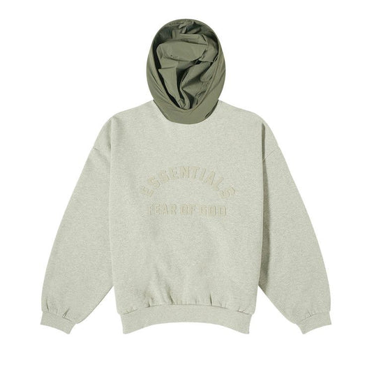 Fear Of God Essentials Hoodie Dark Heather Oatmeal/Ink Nylon Fleece (FW23)