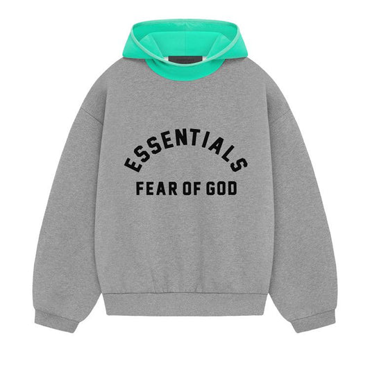 Fear Of God Essentials Hoodie Dark Oatmeal/Mint Leaf Nylon Fleece (FW23)