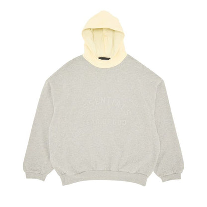 Fear Of God Essentials Hoodie Dark Heather Oatmeal/Garden Yellow Nylon Fleece (FW23)