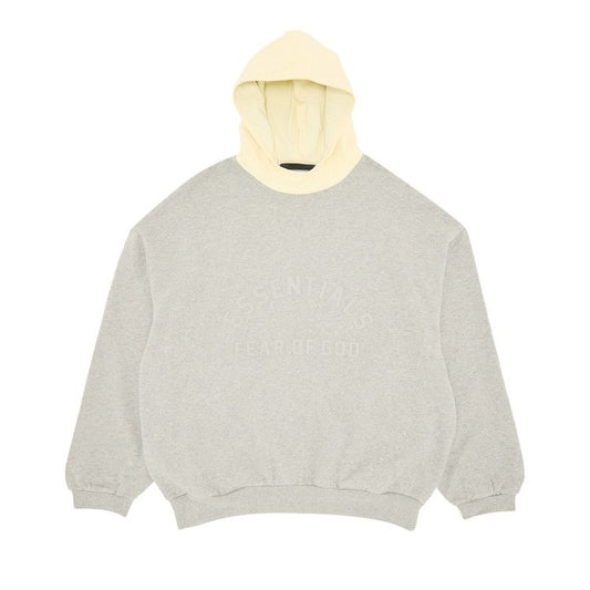Fear Of God Essentials Hoodie Dark Heather Oatmeal/Garden Yellow Nylon Fleece (FW23)